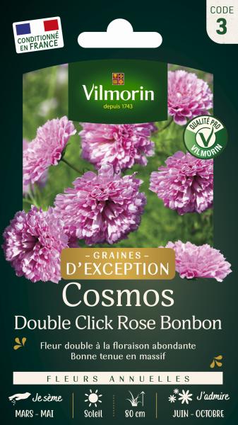 Fleurs - Cosmos Double Click Rose Bonbon - Graines d'Exception - PACKAGING_RECTO
